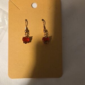 Elegant Red Heart Earrings
